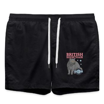 British Shorthair Cats Cat Owner Gift - Swim Trunks - black - Front - AI Model Male 185 light (185cm)