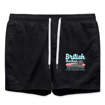 British Shorthair Cat Cat Owner Gift - Swim Trunks - black - Front - AI Model Male 185 light (185cm)