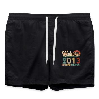 Anniversaire Vintage Idée Cadeau D Anniversaire 9 - Short de bain - noir - Devant - AI Model Male 185 light (185cm)