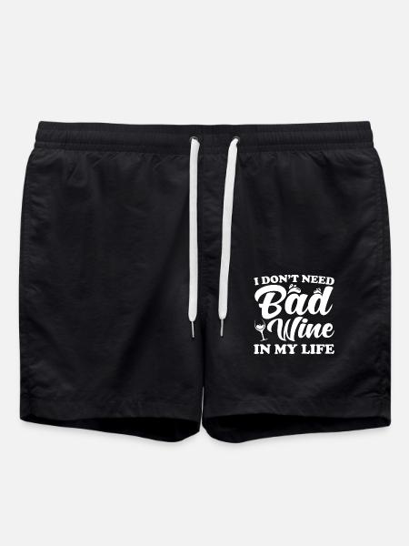 Wine saying funny - Swim Trunks - black