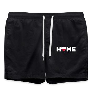 Pologne Accueil Pologne Drapeau Pologne Amour - Short de bain - noir - Devant - AI Model Male 185 light (185cm)