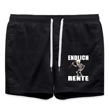 ENDLICH RENTE - Badeshorts - Schwarz - Vorne - AI Model Male 185 light (185cm)