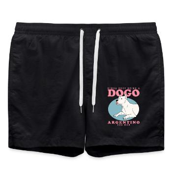 Dogo Argentino Maman Chien Propriétaire Cadeau - Short de bain - noir - Devant - AI Model Male 185 light (185cm)