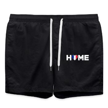 France Home France Flag - Swim Trunks - black - Front - AI Model Male 185 light (185cm)