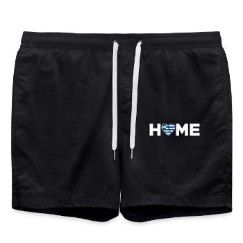 Greece Homeland Greece Flag - Swim Trunks - black - Front - AI Model Male 185 light (185cm)
