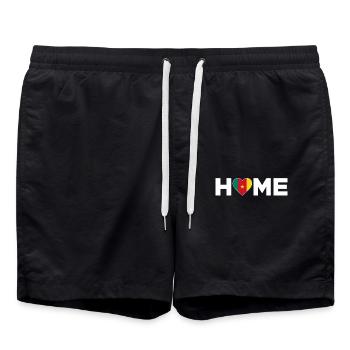 Kamerun Heimat Kamerun Flagge - Badeshorts - Schwarz - Vorne - AI Model Male 185 light (185cm)