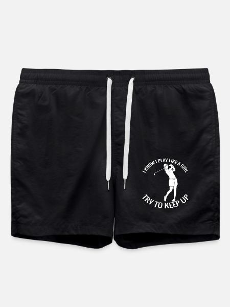 Golf Filles Golf Ball Golfer Golfer Golf Clubs - Short de bain - noir