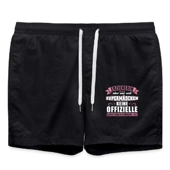 Erzieherin Geschenk Supermädchen - Badeshorts - Schwarz - Vorne - AI Model Male 185 light (185cm)