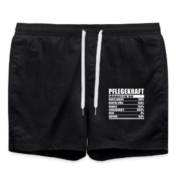 Pflegekraft Spruch Lustiger Pflegekraft Nährwert - Badeshorts - Schwarz - Vorne - AI Model Male 185 light (185cm)