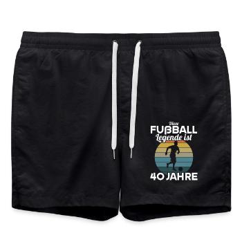 Diese Fußball Legende ist 40 Jahre 40 Geburtstag - Badeshorts - Schwarz - Vorne - AI Model Male 185 light (185cm)