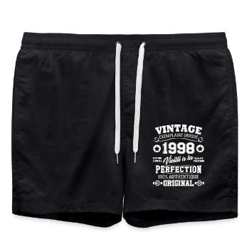 Cadeau D'anniversaire Vintage Fabriqué En 1998 - Short de bain - noir - Devant - AI Model Male 185 light (185cm)