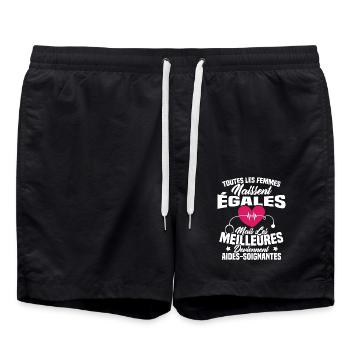 Les meilleures femmes deviennent aides-soignantes - Short de bain - noir - Devant - AI Model Male 185 light (185cm)
