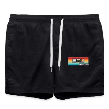 Vintage Urlaub Reise Bali Indonesien Asien - Badeshorts - Schwarz - Vorne - AI Model Male 185 light (185cm)