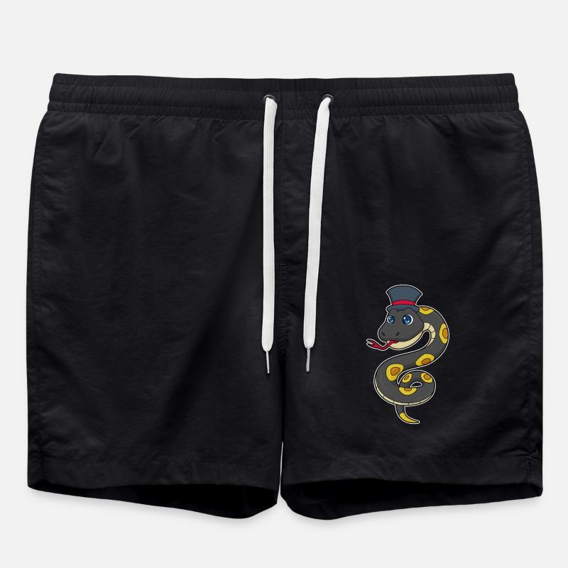 Serpent avec chapeau - Short de bain - noir