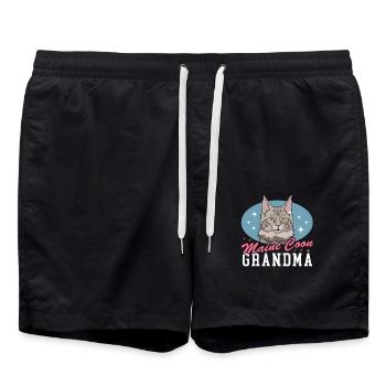 Maine Coon Grandma Katzen Katzenbesitzer Geschenk - Badeshorts - Schwarz - Vorne - AI Model Male 185 light (185cm)