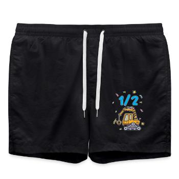 Demi-année 6 mois anniversaire ouvrier de la construction - Short de bain - noir - Devant - AI Model Male 185 light (185cm)