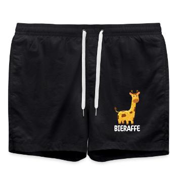BIERRAFFE Bierliebhaber Biertrinker Craft Beer - Badeshorts - Schwarz - Vorne - AI Model Male 185 light (185cm)