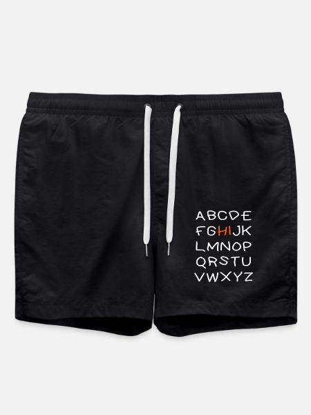 Hi Alphabet - Swim Trunks - black