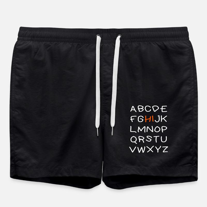 Hi Alphabet - Badeshorts - Schwarz