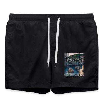 Dubrovnik Croatia - Swim Trunks - black - Front - AI Model Male 185 light (185cm)