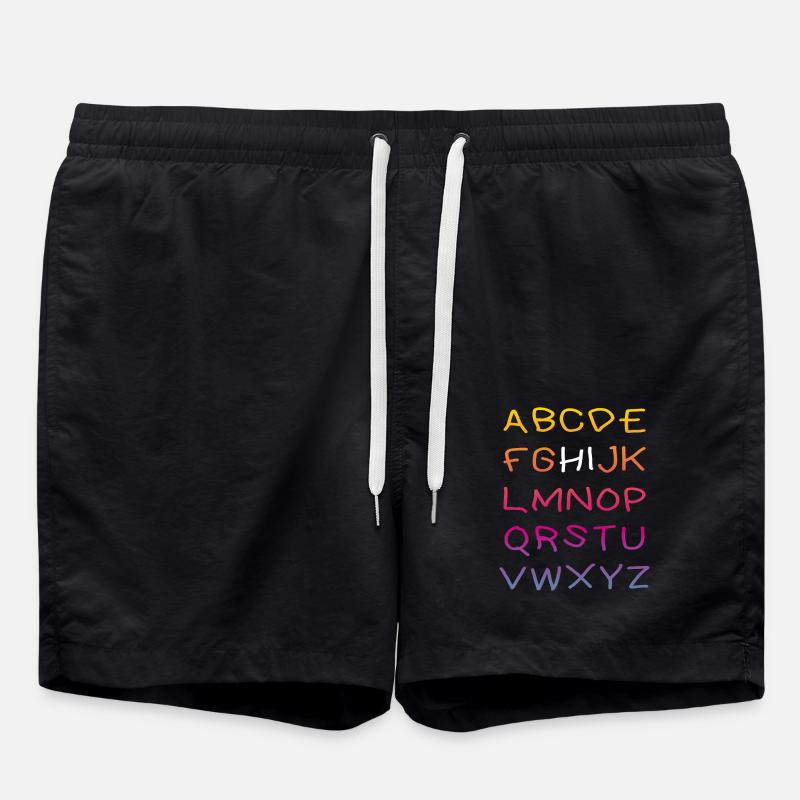 Hi Alphabet - Swim Trunks - black
