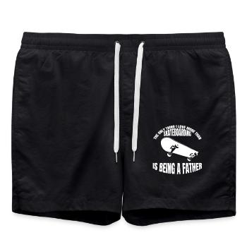 Skateboard Vater Sakten Papa Skater Dad Longboard - Badeshorts - Schwarz - Vorne - AI Model Male 185 light (185cm)