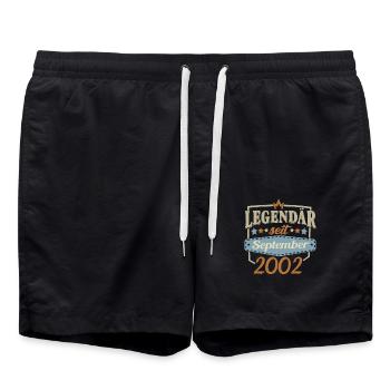 Geburtstag Legendär seit september 2002 - Badeshorts - Schwarz - Vorne - AI Model Male 185 light (185cm)