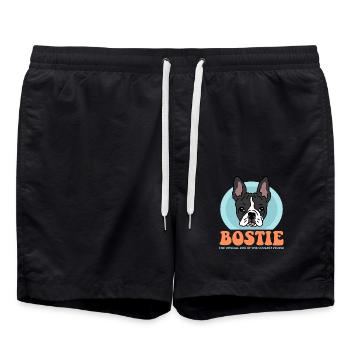 Boston Terrier Dog Dog Owner Gift - Swim Trunks - black - Front - AI Model Male 185 light (185cm)