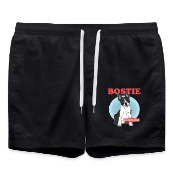 Boston Terrier | Dog Dog Owner Gift - Swim Trunks - black - Front - AI Model Male 185 light (185cm)
