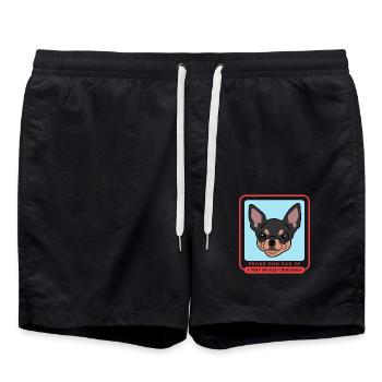 Chihuahua Dad Hunde Hundebesitzer Geschenk - Badeshorts - Schwarz - Vorne - AI Model Male 185 light (185cm)