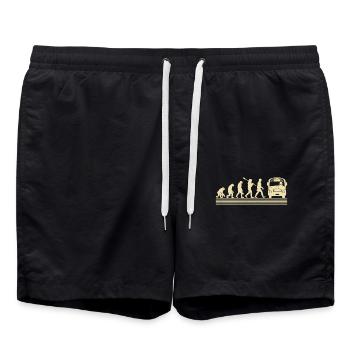 Development of the school bus driver - Swim Trunks - black - Front - AI Model Male 185 light (185cm)