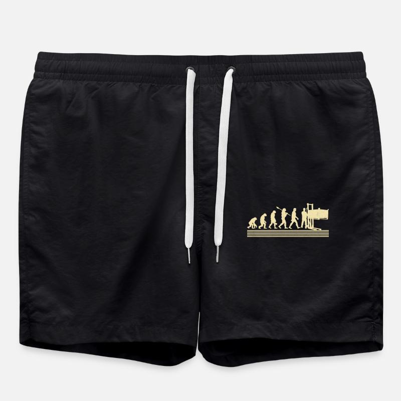 Evolution Der Fabrikarbeiter - Badeshorts - Schwarz