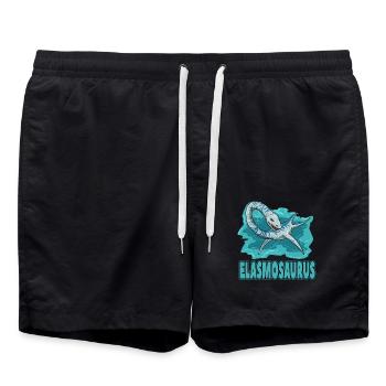 Elasmosaurus für einen Dino Fan und Dinosaurier - Badeshorts - Schwarz - Vorne - AI Model Male 185 light (185cm)