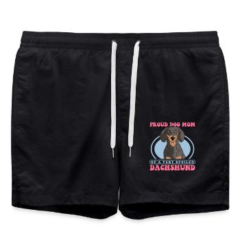 Maman teckel | Cadeau de propriétaire de chien teckel - Short de bain - noir - Devant - AI Model Male 185 light (185cm)