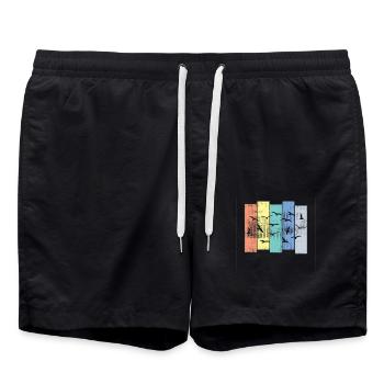 Oiseaux Oiseaux migrateurs - Short de bain - noir - Devant - AI Model Male 185 light (185cm)