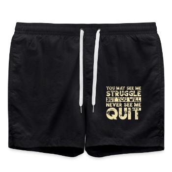 I will never give up - Swim Trunks - black - Front - AI Model Male 185 light (185cm)