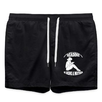 Reading Books Mother Book Reader Mom Book Lover - Swim Trunks - black - Front - AI Model Male 185 light (185cm)