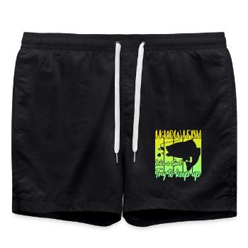 Je sais que je pêche comme une fille - Short de bain - noir - Devant - AI Model Male 185 light (185cm)