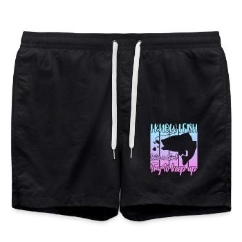 Je sais que je pêche comme une fille - Short de bain - noir - Devant - AI Model Male 185 light (185cm)