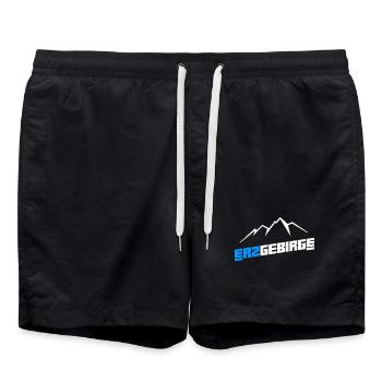 Erzgebirge Wandern Berg - Badeshorts - Schwarz - Vorne - AI Model Male 185 light (185cm)