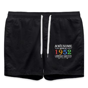 1952 - Jahrgang 1952 - Fantastisch seit 1952 - Badeshorts - Schwarz - Vorne - AI Model Male 185 light (185cm)