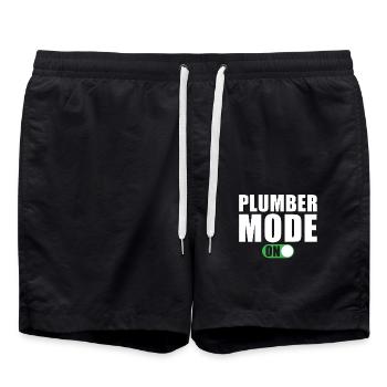 Plumbing Mode On - Swim Trunks - black - Front - AI Model Male 185 light (185cm)