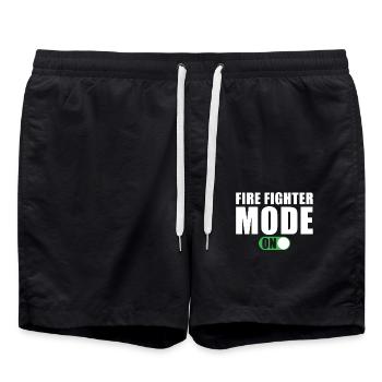 Feuerwehrmann Modus Ein - Badeshorts - Schwarz - Vorne - AI Model Male 185 light (185cm)
