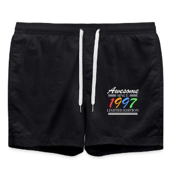 1997 - Jahrgang 1997 - Fantastisch seit 1997 - Badeshorts - Schwarz - Vorne - AI Model Male 185 light (185cm)