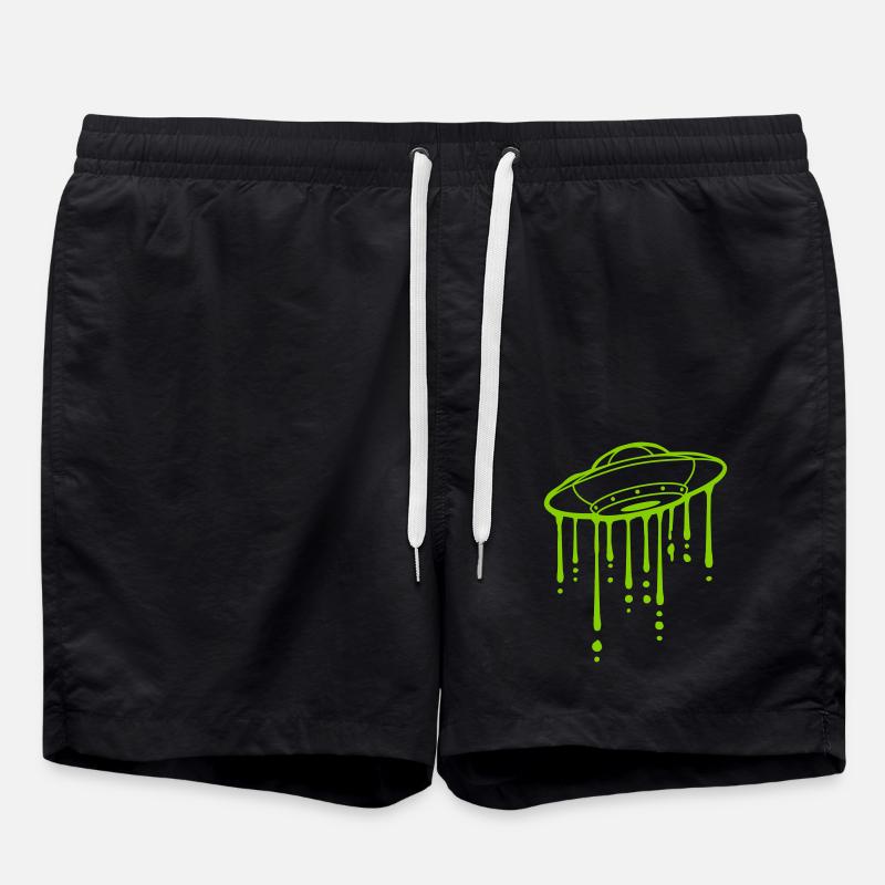 Graffiti Slime Drops UFO - Swim Trunks - black