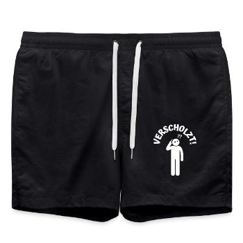 Verscholzt - Vergessen - Badeshorts - Schwarz - Vorne - AI Model Male 185 light (185cm)
