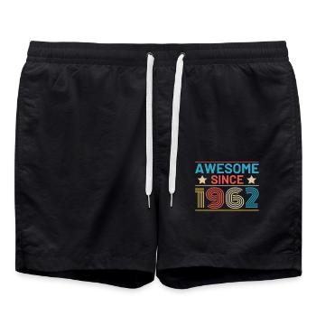 Awesome seit 1962 Geburtstag Retro - Badeshorts - Schwarz - Vorne - AI Model Male 185 light (185cm)
