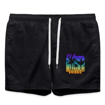 Vintage El Gouna Egypt Sonnenuntergang - Badeshorts - Schwarz - Vorne - AI Model Male 185 light (185cm)