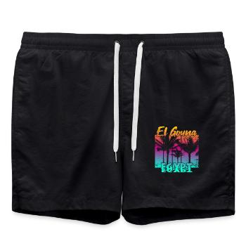Vintage El Gouna Egypt Sonnenuntergang - Badeshorts - Schwarz - Vorne - AI Model Male 185 light (185cm)