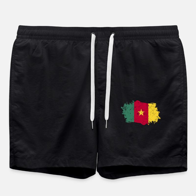 Cameroun Drapeau Grunge Cameroun Drapeau - Short de bain - noir
